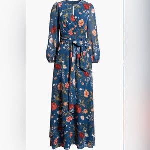 Eliza J Floral Long Sleeve Maxi Dress